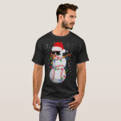Santa Sport Design voor Heren Jongens Kerstmis Bas T-shirt (Voorkant volledig)