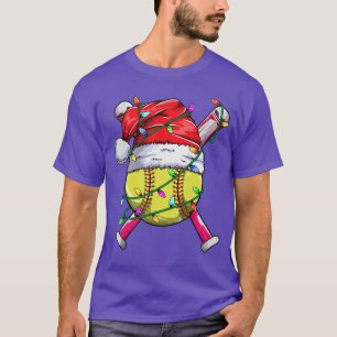Santa Sportontwerp Dames Meisjes Kerstmis Softbal T-shirt