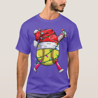 Santa Sportontwerp Dames Meisjes Kerstmis Softbal T-shirt