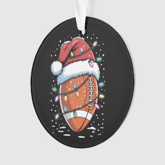 Santa Sports Christmas American Football Player Ornament (voorkant)