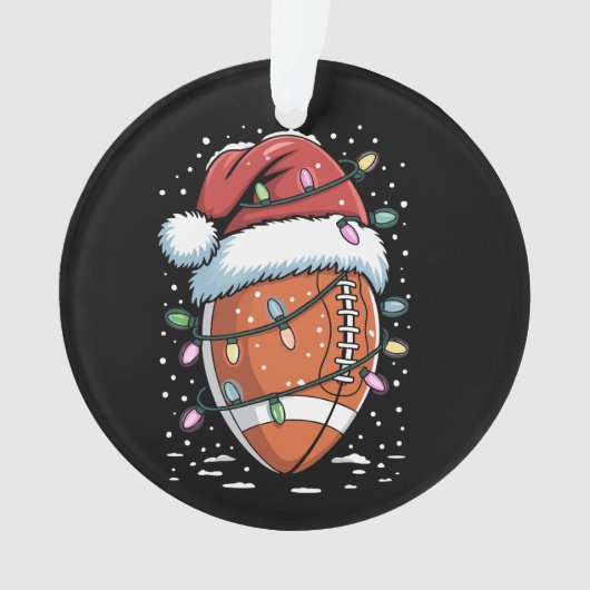 Santa Sports Christmas American Football Player  Ornament (voorkant)