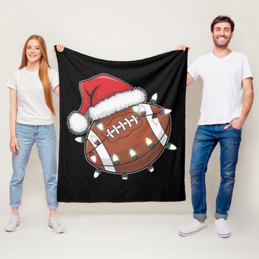 Santa Sports Christmas Amerikaans Football Lover Fleece Deken (In situ)