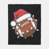 Santa Sports Christmas Amerikaans Football Lover Fleece Deken (Voorkant)
