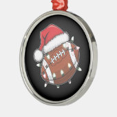 Santa Sports Christmas Amerikaans Football Lover Metalen Ornament (Links)