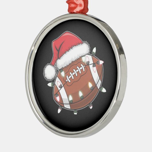 Santa Sports Christmas Amerikaans Football Lover Metalen Ornament (Links)
