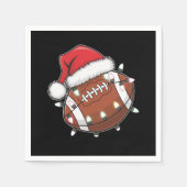Santa Sports Christmas Amerikaans Football Lover Servet (Voorkant)