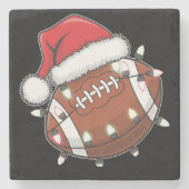 Santa Sports Christmas Amerikaans Football Lover Stenen Onderzetter (Voorkant)