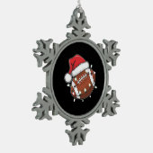 Santa Sports Christmas Amerikaans Football Lover Tin Sneeuwvlok Ornament (Links)