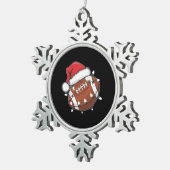 Santa Sports Christmas Amerikaans Football Lover Tin Sneeuwvlok Ornament (Rechts)