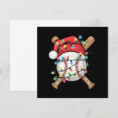Santa Sports Christmas Baseball Player Kaart (Voorkant / Achterkant)