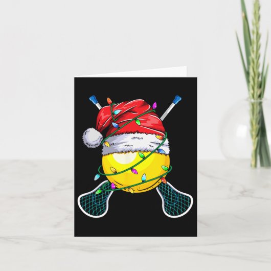 Santa Sports Design - Kerst Lacrosse Speler Kaart (Voorkant)