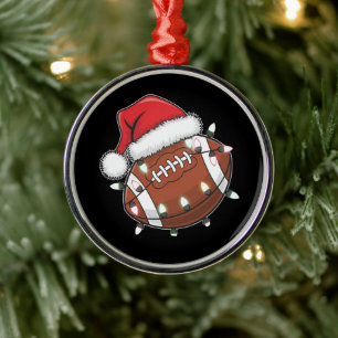 Santa Sports Mannen Boys Christmas Football Player Metalen Ornament