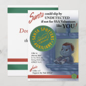 "Santa Spotters" kerstkaart uit de jaren '40, nost (Voorkant / Achterkant)