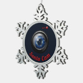 Santa Spy Camera Tin Sneeuwvlok Ornament (Rechts)