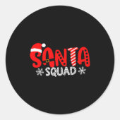 Santa Squad Christmas Team Santa Crew Family Match Ronde Sticker (Voorkant)
