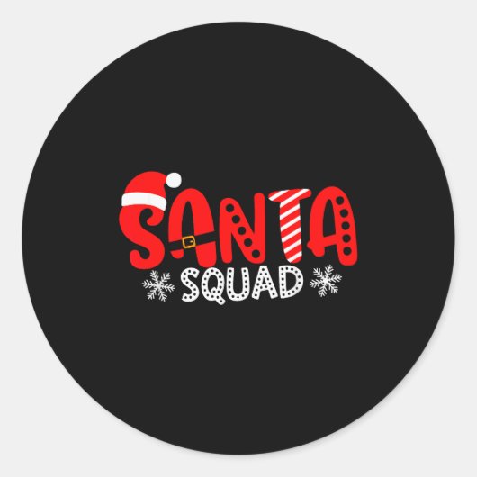 Santa Squad Christmas Team Santa Crew Family Match Ronde Sticker (Voorkant)