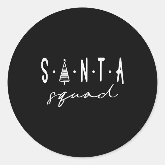 Santa Squad Christmas Team Santa Crew Family Match Ronde Sticker (Voorkant)