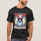 Santa Squad Cool Rendier glazen feestelijk T-shirt (Voorkant)
