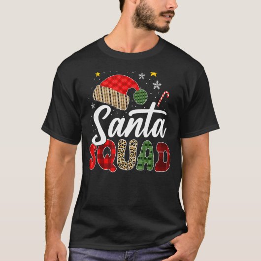 Santa Squad Family Group Matching met Kerstmis Paj T-shirt (Voorkant)