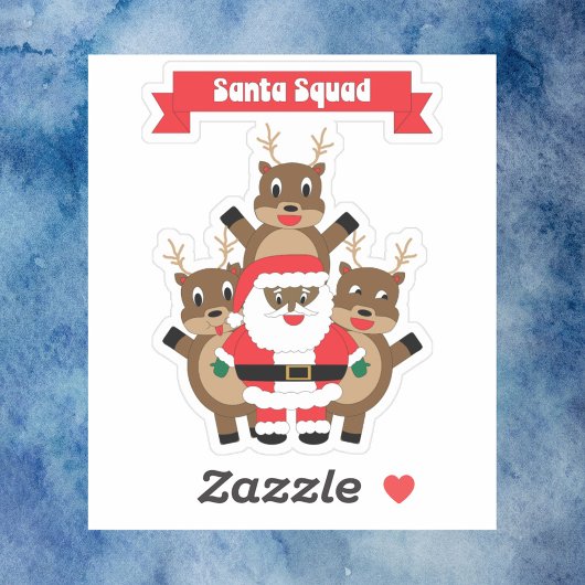 Santa Squad Kerst Reindeer Zwarte Kerstman Sticker