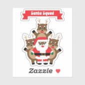 Santa Squad Kerst Reindeer Zwarte Kerstman Sticker (Vel)