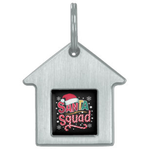 Santa Squad Kerstploeg Familie Matching Santa Bema Huisdieren Naamplaatje