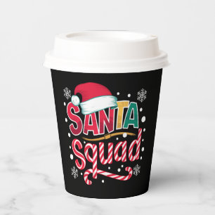 Santa Squad Kerstploeg Familie Matching Santa Crew Papieren Bekers