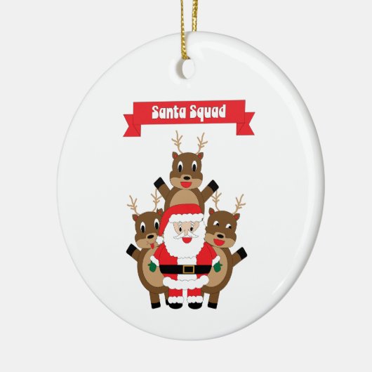 Santa Squad Reindeer Grappig Keramisch Ornament (Links)