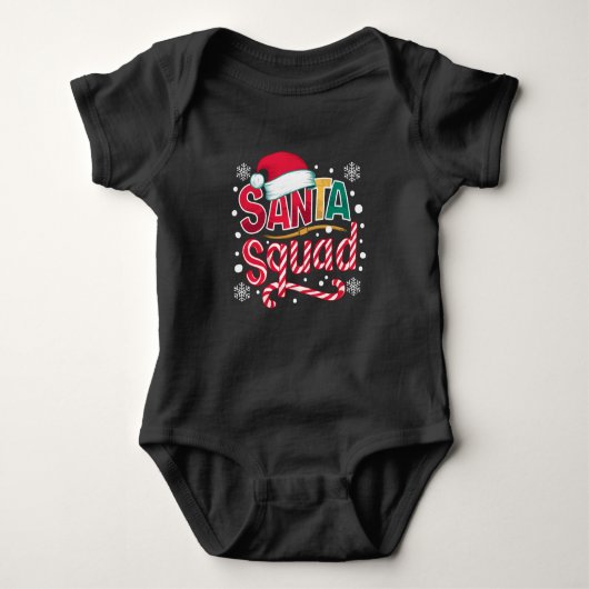 Santa Squad Xmas Squad Familie Bijpassende Santa C Romper (Voorkant)