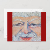 Santa Square Face Feestdagenkaart (Voorkant / Achterkant)