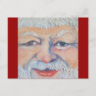 Santa Square Face Feestdagenkaart