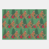 Santa Squatch Cute Assortment Funny Kerstmis Inpakpapier Vel (Voorkant 3)