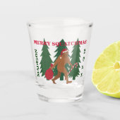 Santa Squatch Funny Kerstgeek op maat Shot Glas (Voorkant)