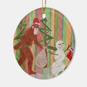 Santa-Squatch: Ik geloof Keramisch Ornament (Links)