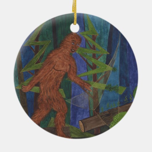 Santa-Squatch: Ik geloof Keramisch Ornament (Achterkant)