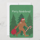 Santa Squatch Kerstfeest Squatchy Fun Kinder Kaart (Achterkant)