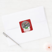 Santa Squirrel Aangepaste Kerst stickers (Envelop)