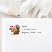 Santa Squirrel Candy Cane Return Address Labels (Insitu)