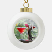 Santa Squirrel Drink een Cocktail Ornament (Voorkant)