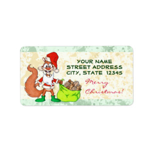 Santa Squirrel Etiket