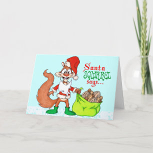 Santa Squirrel Feestdagen Kaart