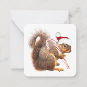 Santa Squirrel Gift Labels Notitiekaartje (Voorkant)
