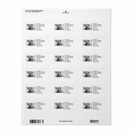 Santa Squirrel in sneeuw Etiket (Full Sheet)