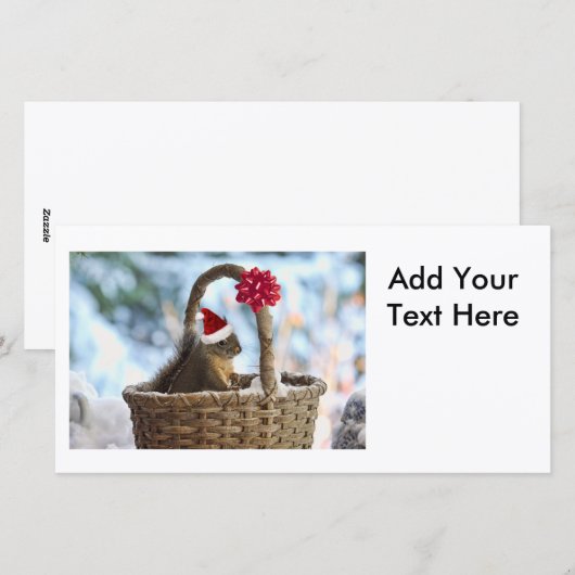 Santa Squirrel in sneeuw Feestdagenkaart (Voorkant / Achterkant)