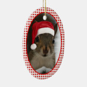 Santa Squirrel™ met twee zijden Keramisch Ornament (Rechts)