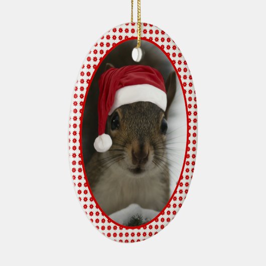 Santa Squirrel™ met twee zijden Keramisch Ornament (Rechts)