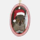 Santa Squirrel™ met twee zijden Keramisch Ornament (Links)