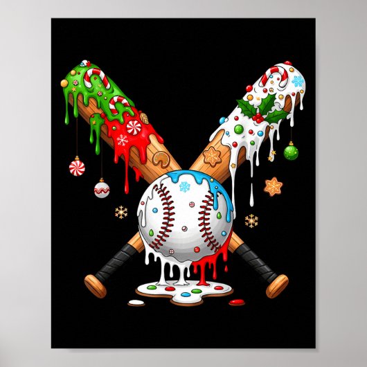 Santa Srts Design For Men Boys Christmas Baseball  Poster (Voorkant)