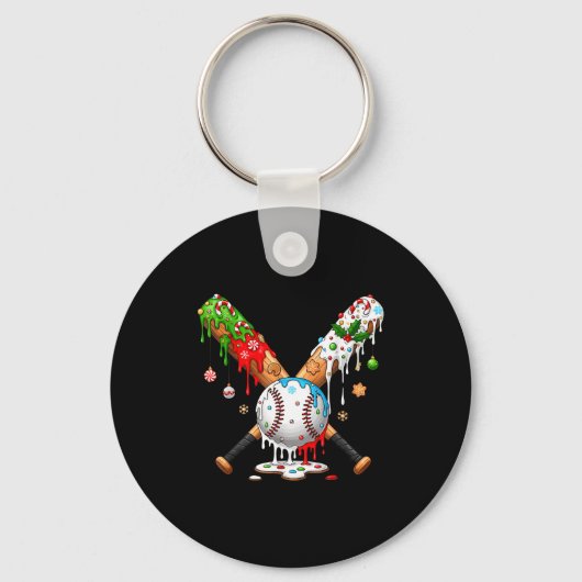 Santa Srts Design For Men Boys Christmas Baseball  Sleutelhanger (Voorkant)