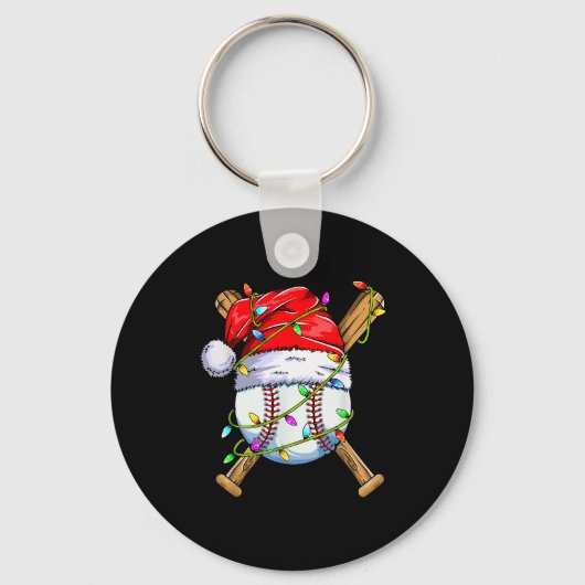 Santa Srts Design For Men Boys Christmas Baseball  Sleutelhanger (Voorkant)